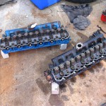 '66 (left) and '63 heads before swapping valve springs